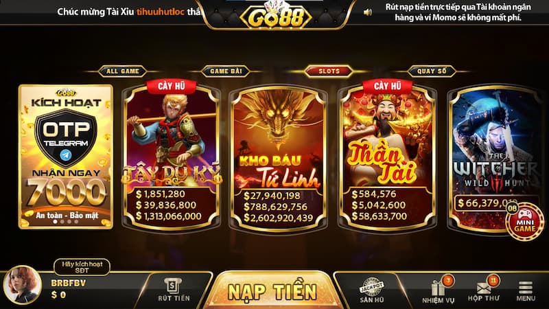 Giới thiệu các trò chơi nổ hũ tại Go88